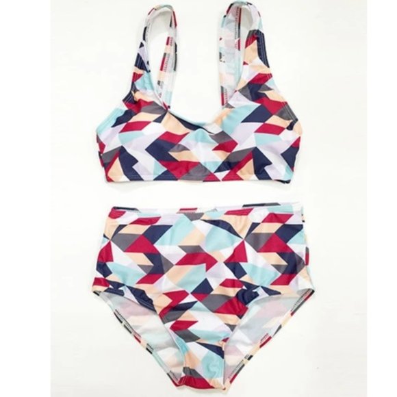 Zaful Other - ZAFUL High-Waisted Geometric Print Bikini